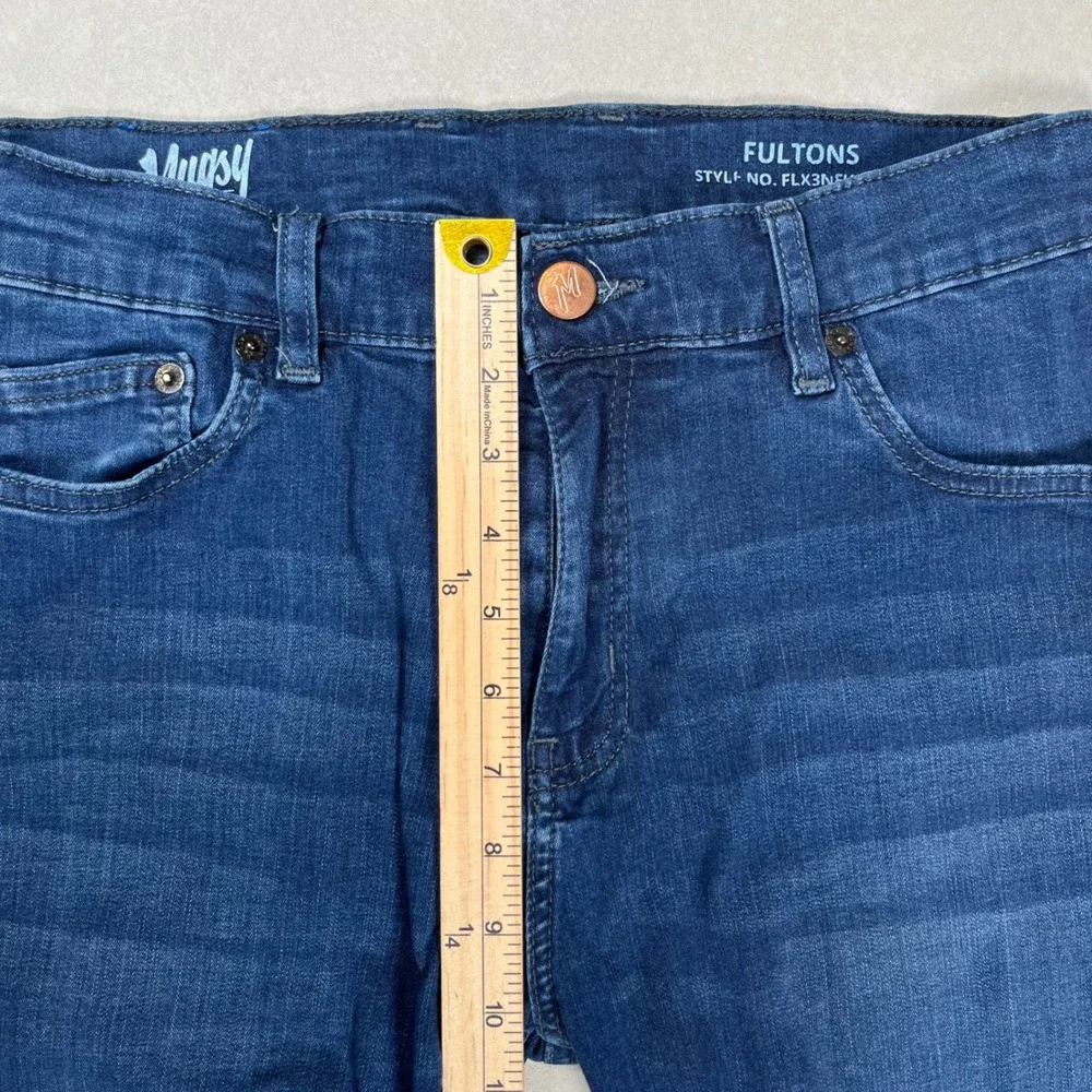 Mugsy Fultons Jeans Men 35x30‎ Blue Medium Wash Stretch Straight Leg Casual Fit
